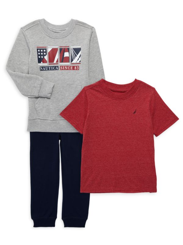 Nautica ?Baby Boy's 3-Piece Sweatshirt, Tee & Joggers Set